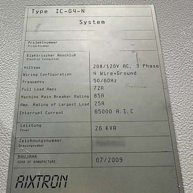 Aixtron AIX G 4 Deposition System