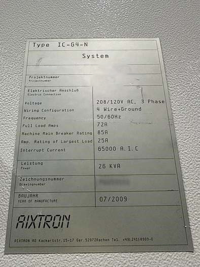 Aixtron AIX G 4 Deposition System