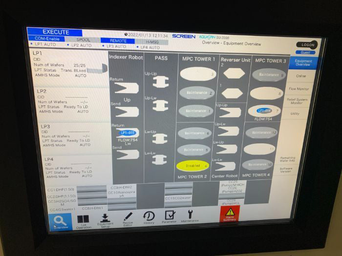 SCREEN / DNS SU 3200 Single Wafer Processing
