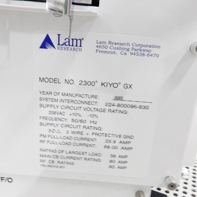 Lam 2300 Kiyo GX RIE (Reactive Ion Etcher)