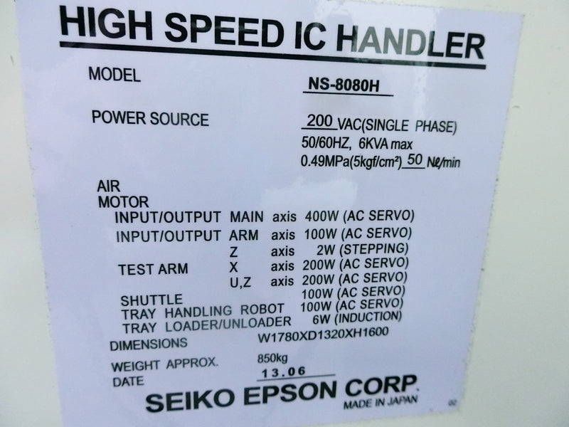 Seiko / Epson NS 8080 H IC Handler