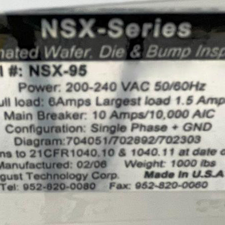ONTO / Rudolph / August NSX 95 AVI (Auto Visual Inspection)