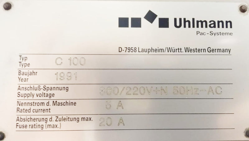 Uhimann 1020 Blister and Boxing Machine