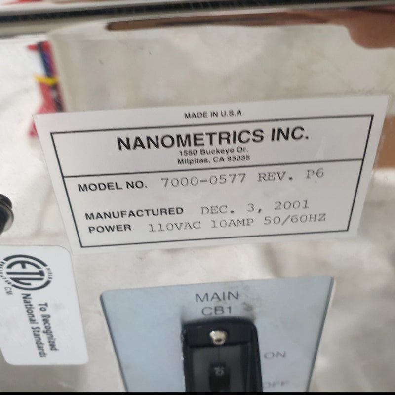 ONTO / Nanometrics Nanospec 9200 Automated Film Analysis System