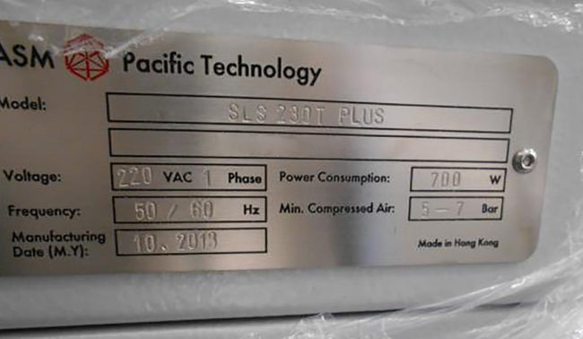 ASM SLS 230 T Plus Test & Sort Machine