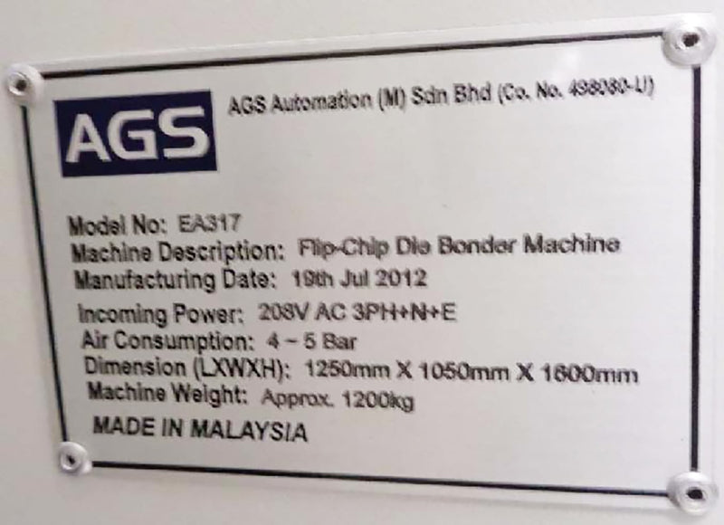 AGS Automation EA 317 Flip Chip Bonder