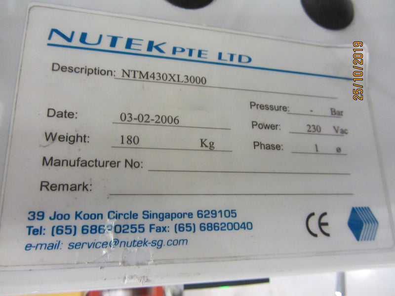 Nutek NTM 430 XL 3000 Conveyor