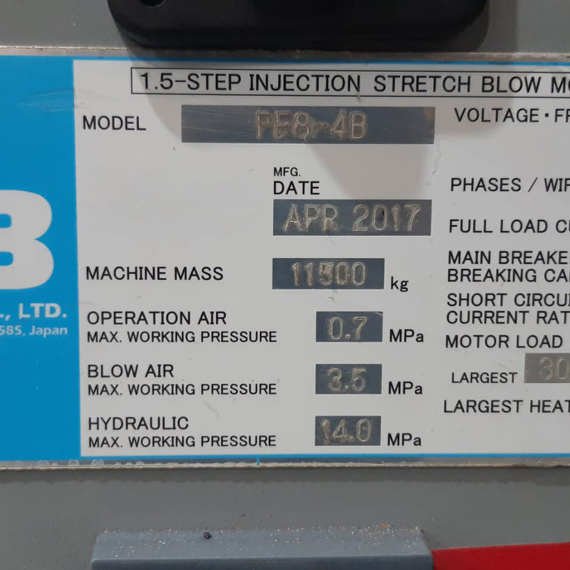 Nissei ASB PF 8-4 B Injection Stretch Blow Molding Machine