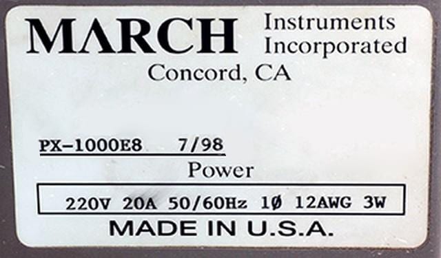 March PX 1000 E 8 Plasma Asher / Etcher