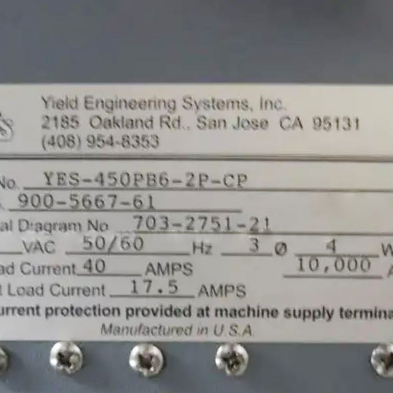 Yes 450 PB 6-2 P-CP Polyimide Bake Oven