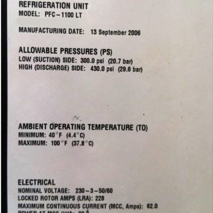 Polycold PFC 1100 LT Chiller