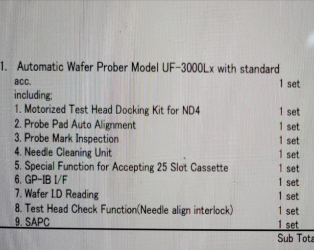 Accretech / TSK UF 3000 LX Automatic Wafer Prober