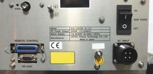 Adtec AX 600 III RF Plasma Generator