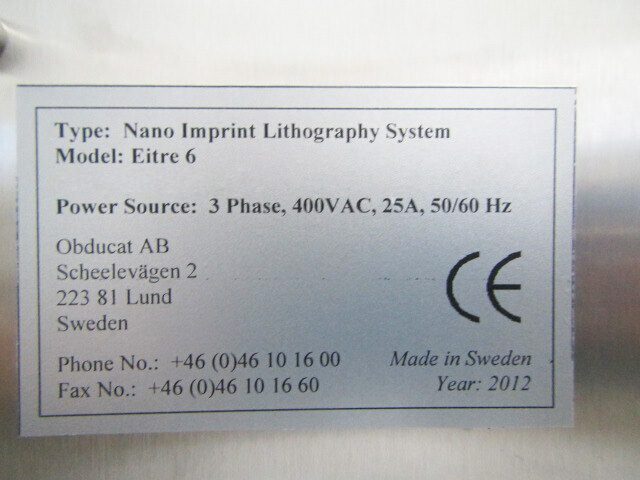 Obducat Eitre 6 Nanoimprint Lithography System