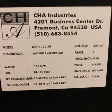 CHA Mark 40 Vacuum Deposition System