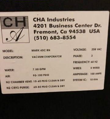 CHA Mark 40 Vacuum Deposition System