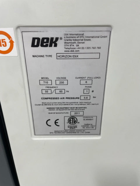 Dek Horizon 03 iX Screen Printer