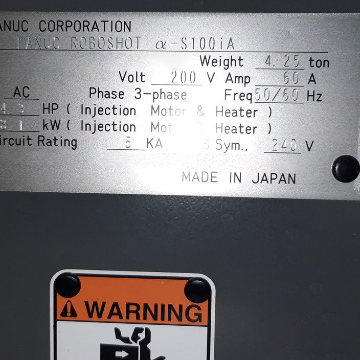 FANUC Roboshot A-S 100 iA Injection Molding Machine