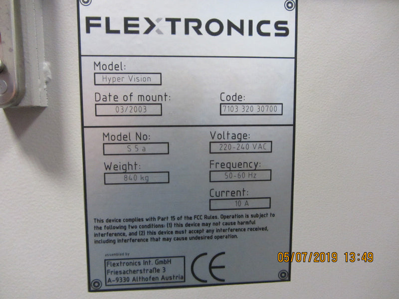 Flextronics Hyper Vision S 5 A AOI (Automated Optical Inspection)