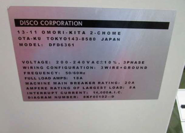 Disco DFD 6361 Automatic Dicing Saw