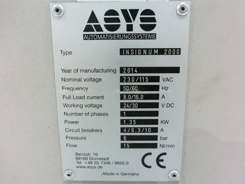 ASYS Insignum 2000 PCB Laser Marker