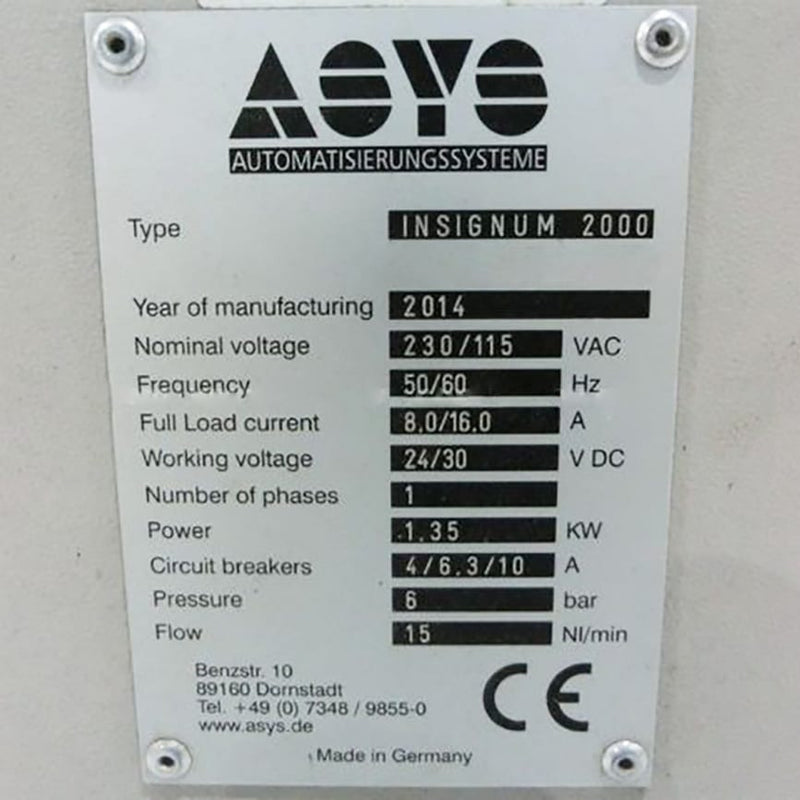 ASYS Insignum 2000 PCB Laser Marker