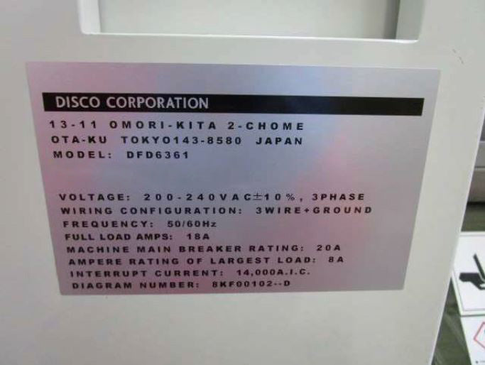 Disco DFD 6361 Automatic Dicing Saw