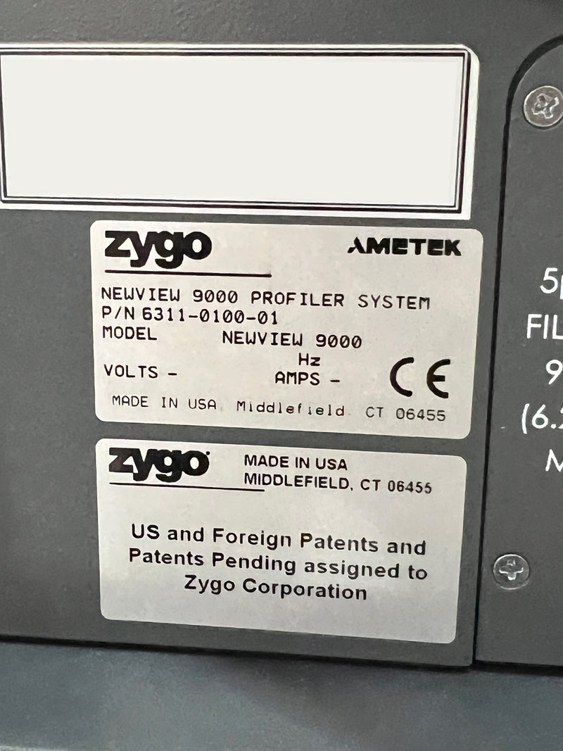 Zygo Newview 9000 3D Optical Surface Profiler