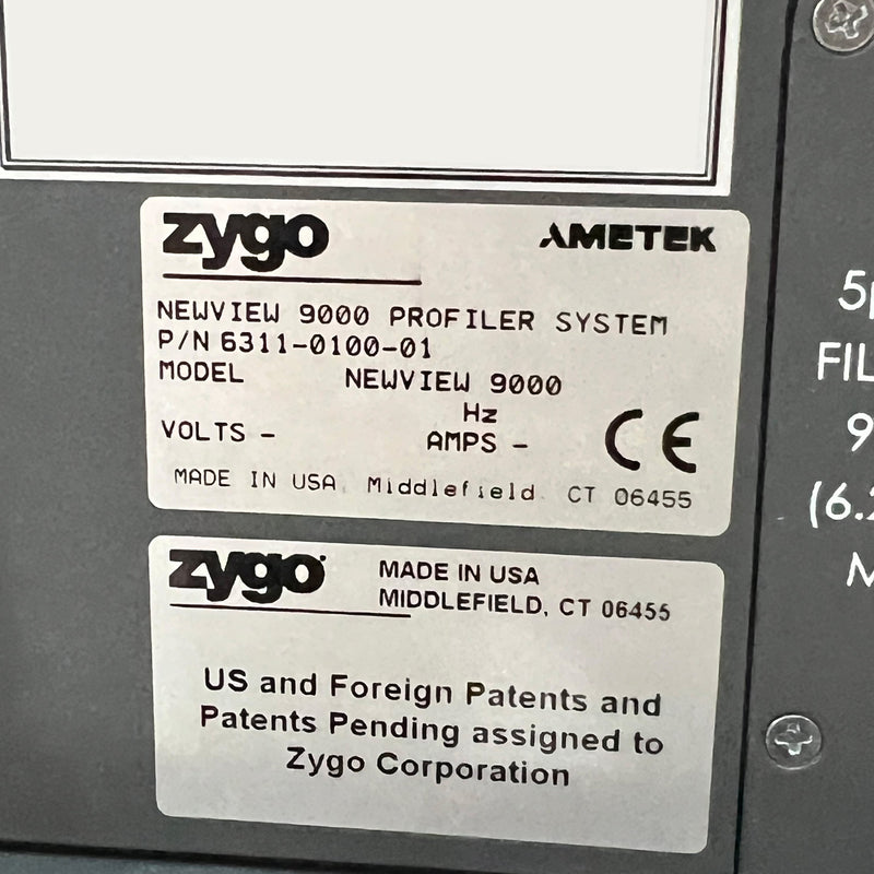 Zygo Newview 9000 3D Optical Surface Profiler