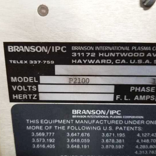 Branson P 2100 Plasma Asher
