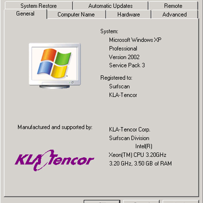 KLA Surfscan SP 2 Particle Defect System