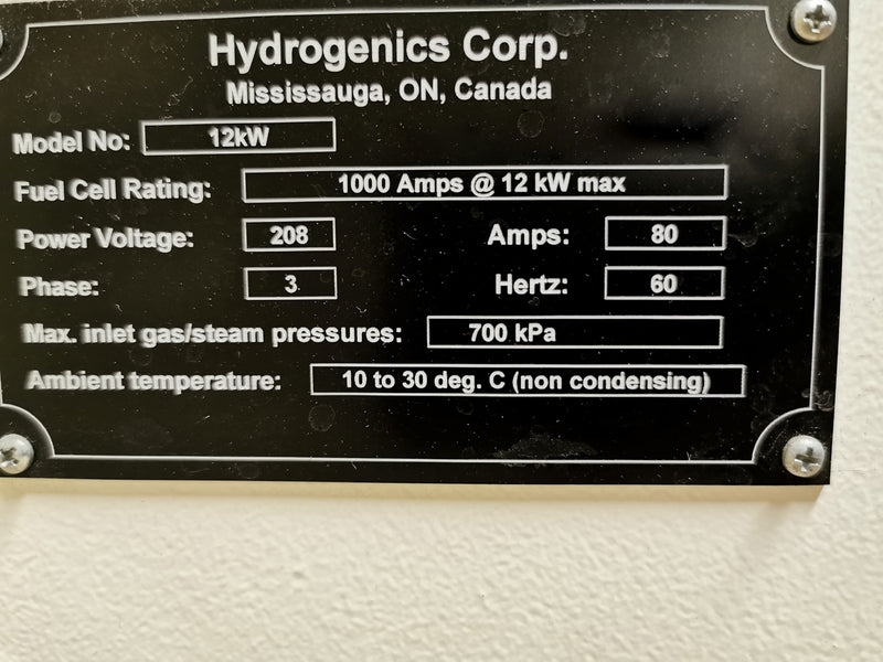 Hydrogenics FCATS 12 KW PEM Fuel Cell Stack Test Station