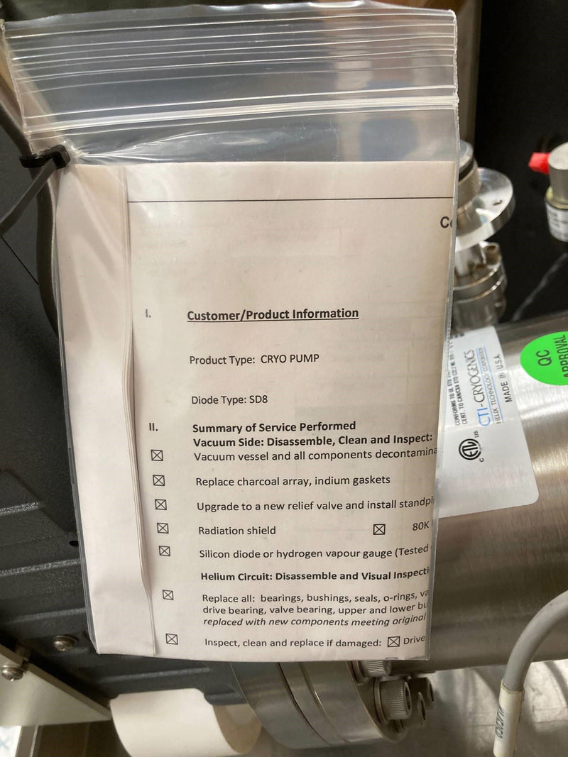 CTI On-Board 10 F Cryopump