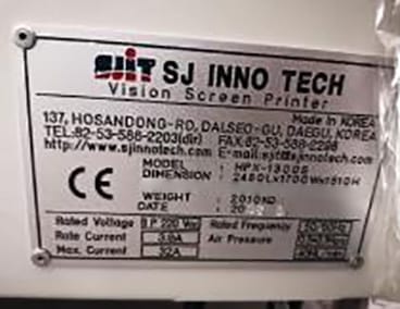 SJ Inno Tech HPX 1300 S Screen Printer