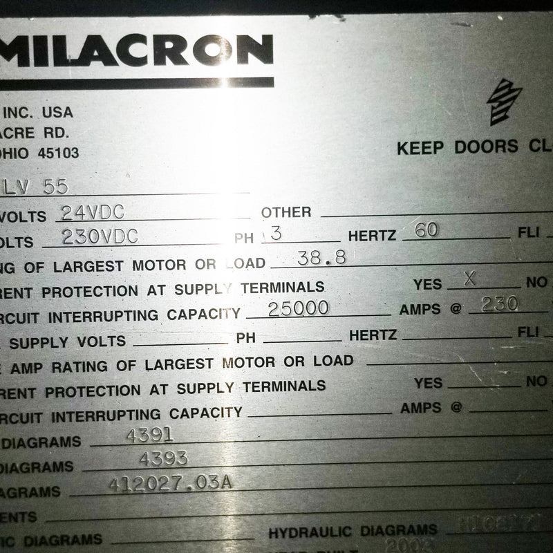Milacron Vista Edge LV 55 Injection Molding Press