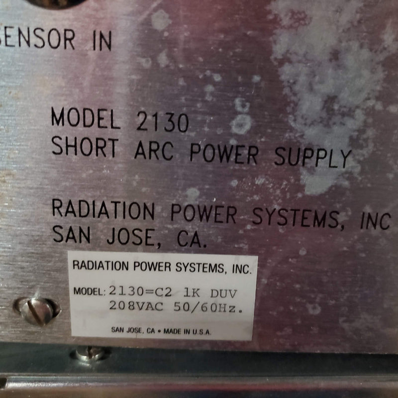 Radiation Power Systems 2130 C 2 Short Arc Power Supply