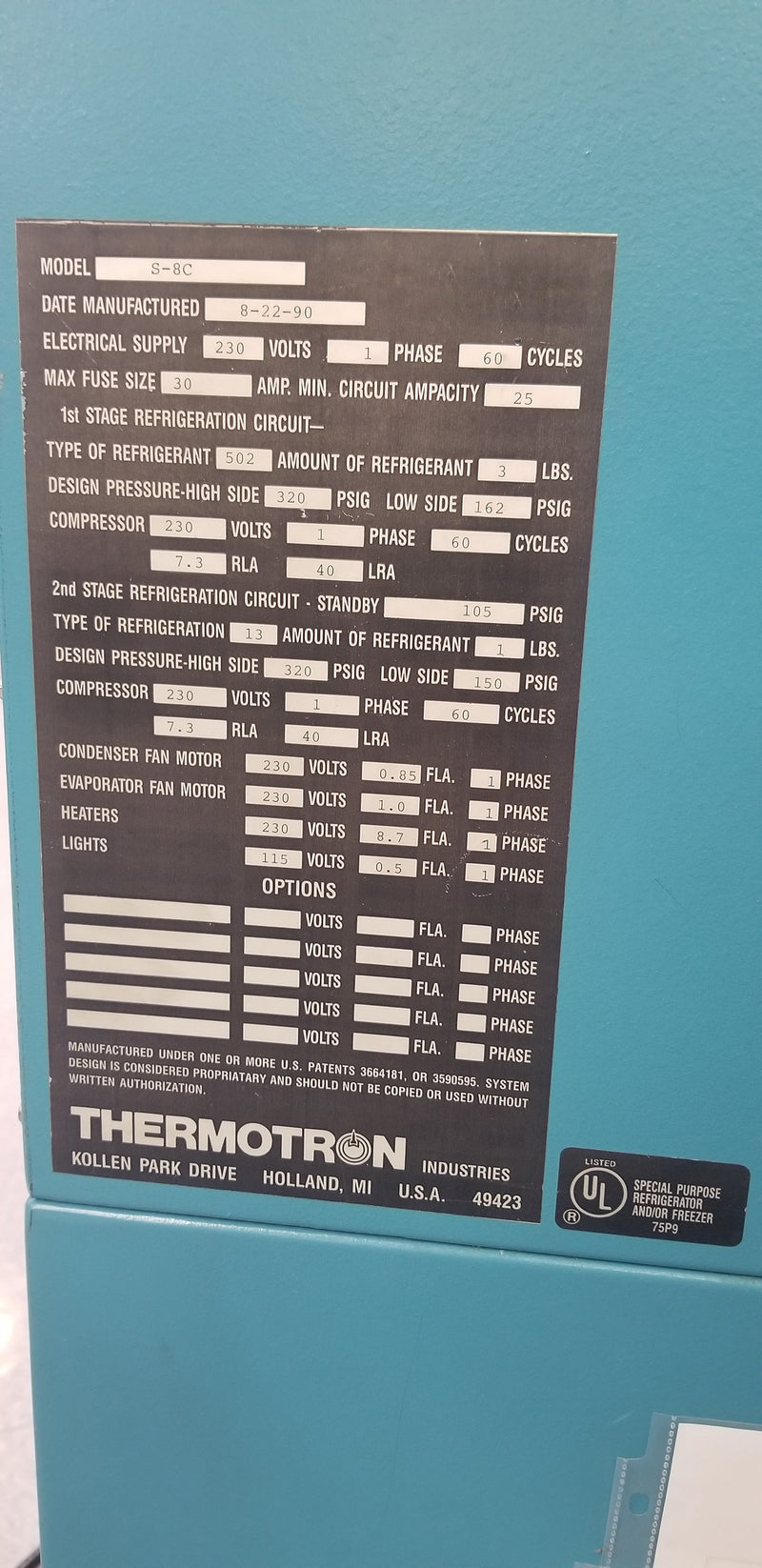 Thermotron S 8 C Temperature Chamber