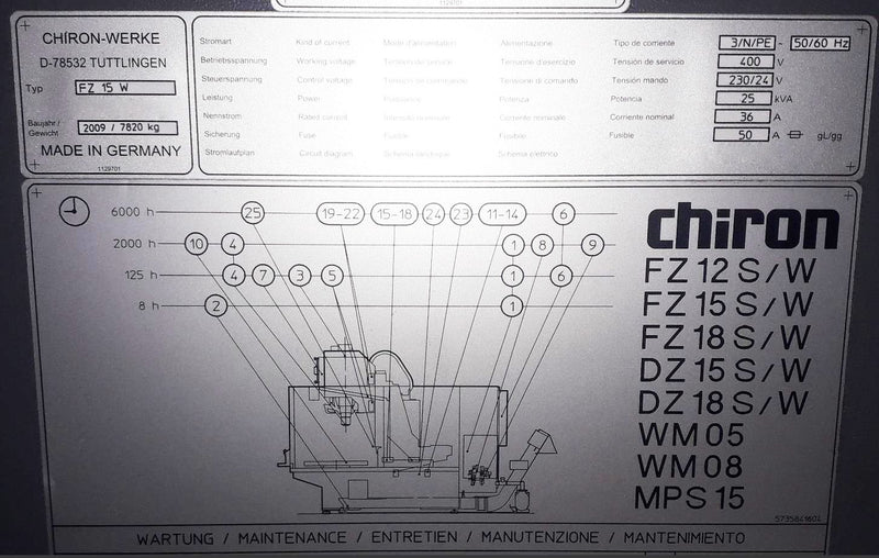 Chiron FZ 15 W Machining Center
