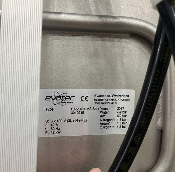 Evatec / Oerlikon Balzers Bak 1401 MS PVD (Physical Vapor Deposition)