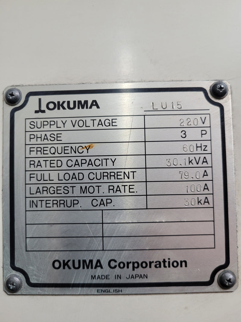 Okuma LU 15 Lathe