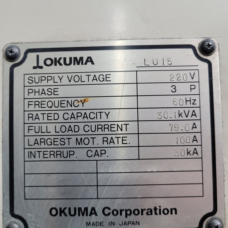 Okuma LU 15 Lathe