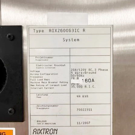 Aixtron AIX 2600 G 3 IC R Planetary Reactor