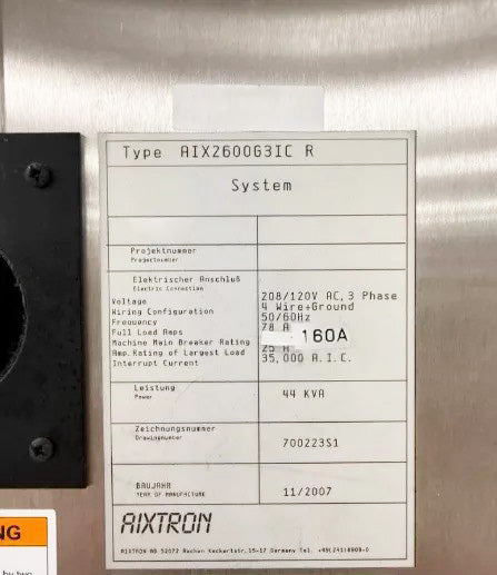 Aixtron AIX 2600 G 3 IC R Planetary Reactor