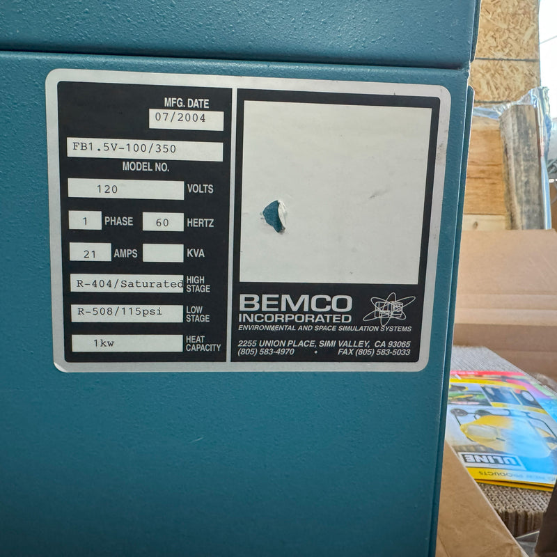 Bemco FB 1.5 V Mechanically Refrigerated Temperature Chamber