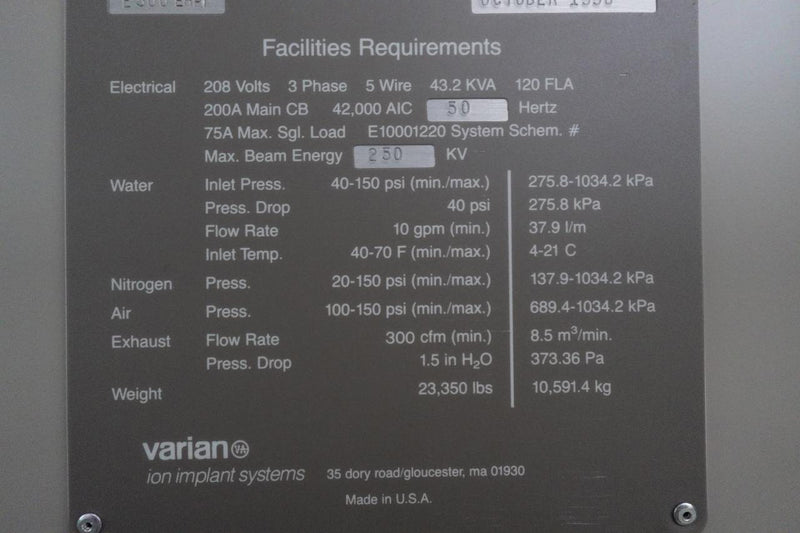 Applied Materials / Varian E 500 EHPI Medium Current Implanter