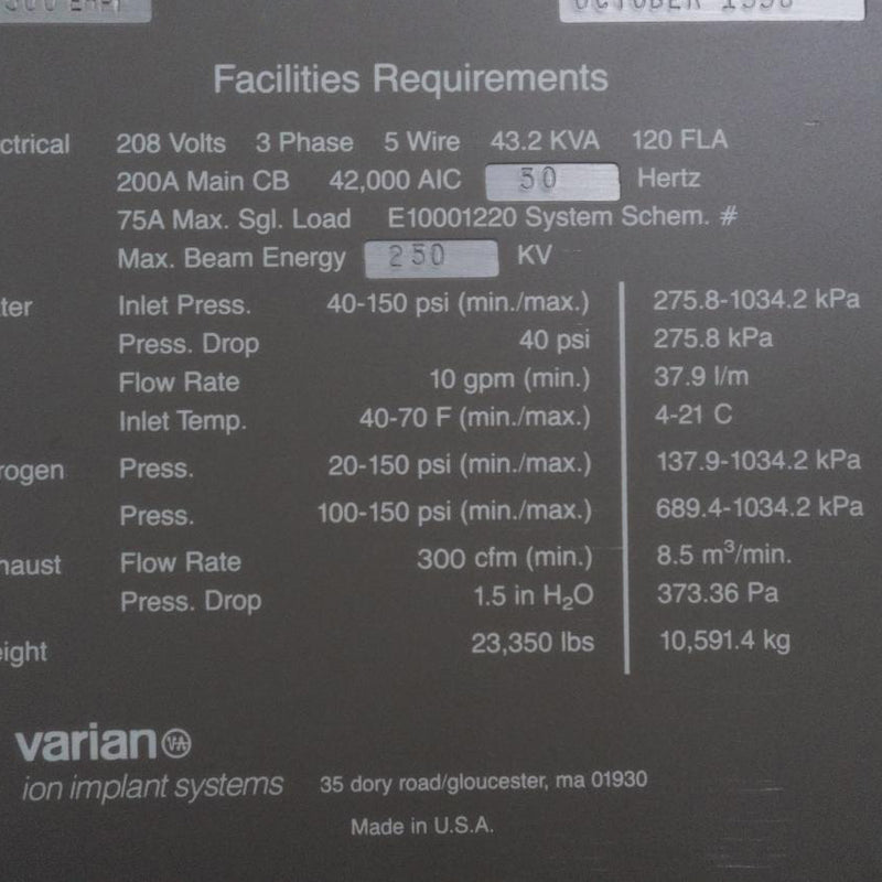 Applied Materials / Varian E 500 EHPI Medium Current Implanter