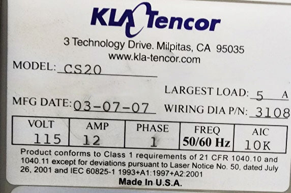 KLA Candela CS 20 Surface Inspection System