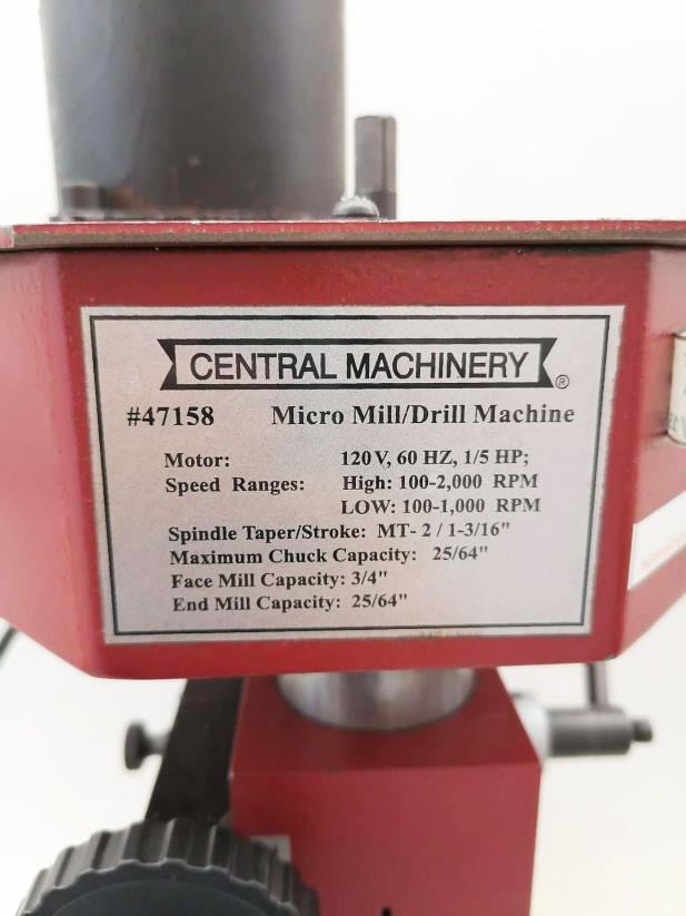 Central Machinery 47158 Micro Mill / Drill Machine