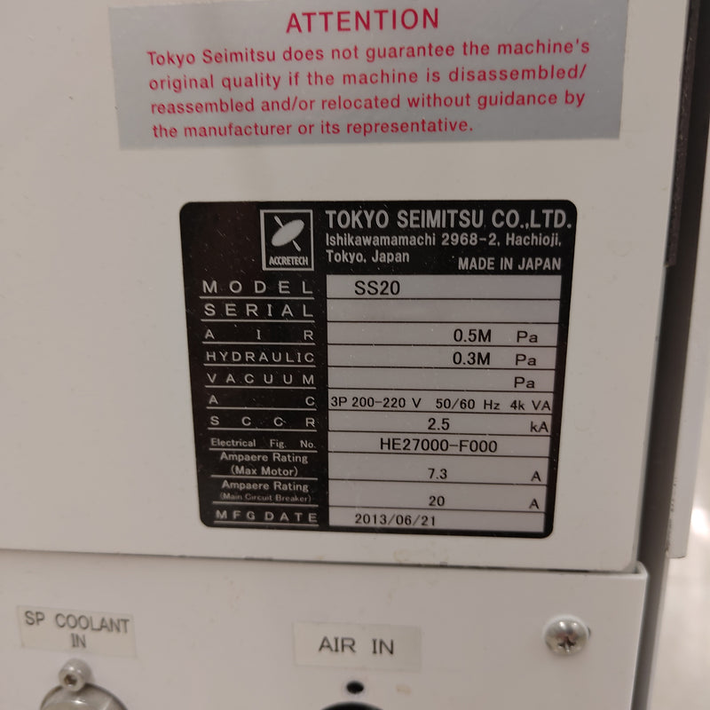 Accretech / TSK SS 20 Dicing Saw