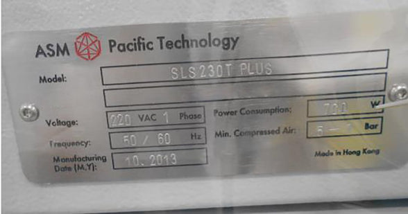 ASM SLS 230 T Plus Test & Sort Machine